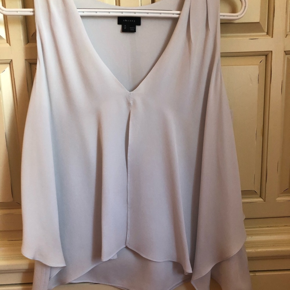 Theory Light Blue Silk Blouse